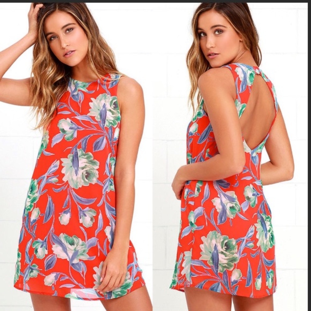 Lulus Red Floral Sundress.